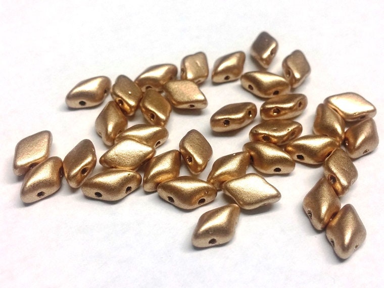GemDuo Bronze Pale Gold, 2-Hole Matubo Czech beads 8x5mm, 01710 50 Beads