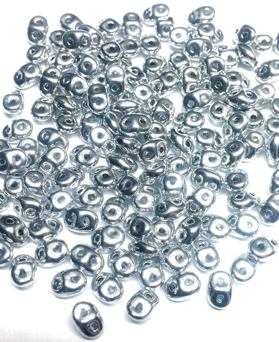 SuperDuo Full Labrador, Czech Glass 2-hole bead 2x5mm, 27000, 10 grams