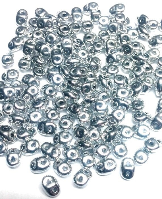 SuperDuo Full Labrador, Czech Glass 2-hole bead 2x5mm, 27000, 10 grams