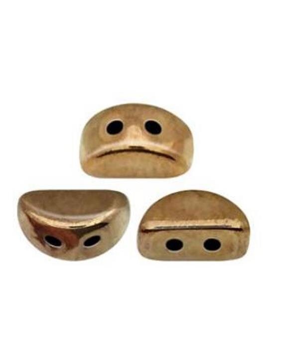 Kos® Par Puca® Dark Gold Bronze 2 hole bead, 6 x 3mm 10 grams