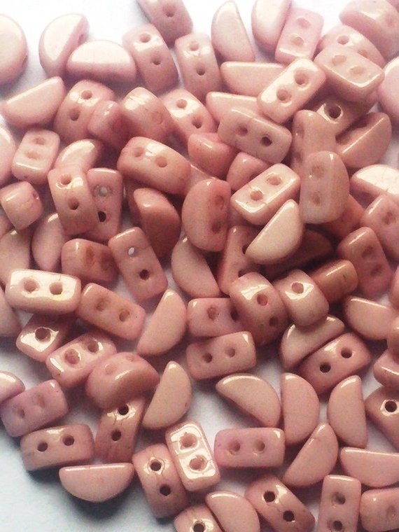 Kos® Par Puca® Opaque Lt Rose, 2-Hole Czech Glass 6x3mm, 00030-14494-10 grams
