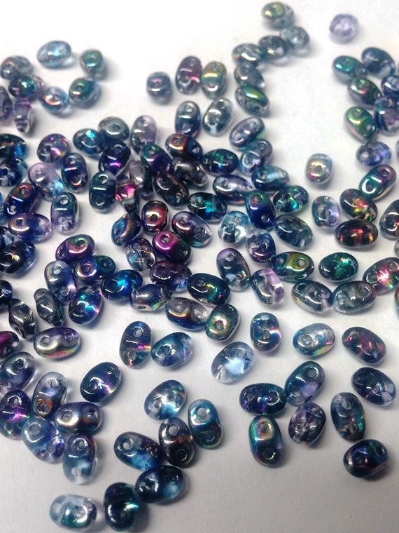 MiniDuo Magic Blue Pink, 2-Hole 2x4MM Czech Glass, 95100-10 Grams