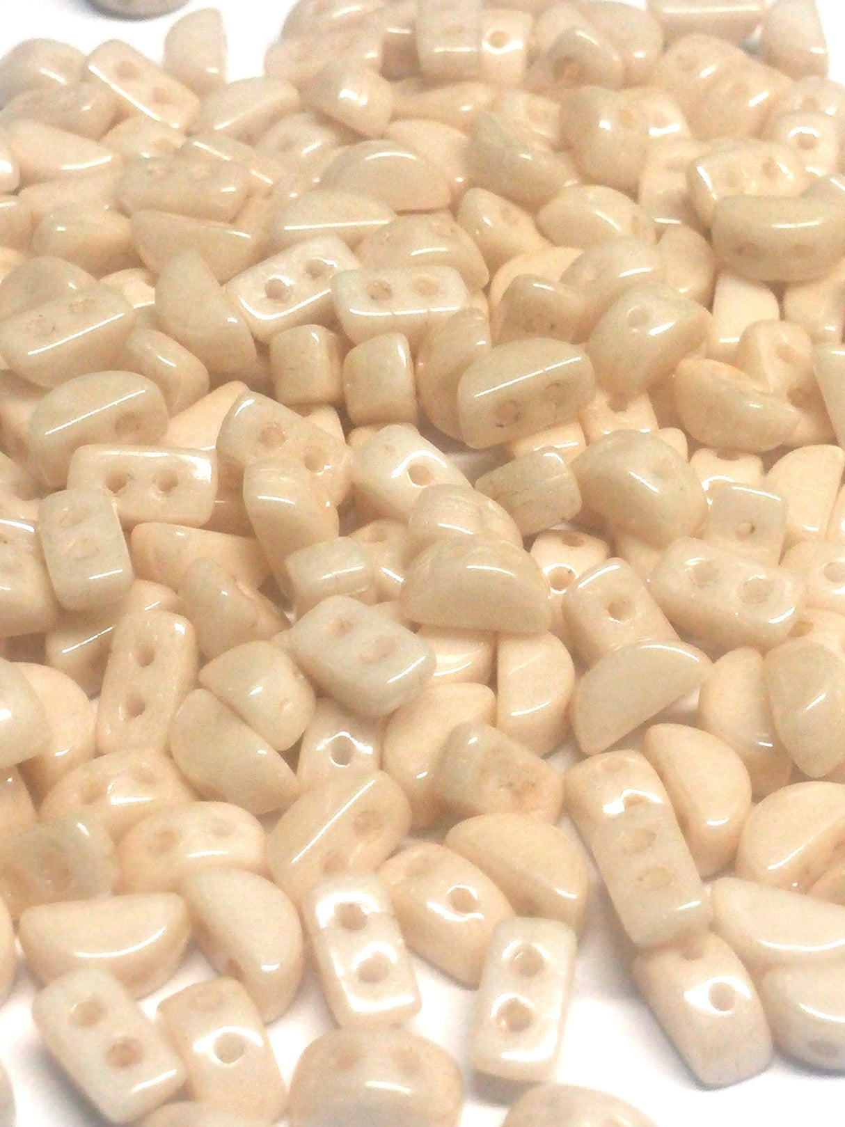 Kos® Par Puca® Opaque Beige Luster, 2-Hole Czech Glass 6x3mm, 03000-14413- 10 grams