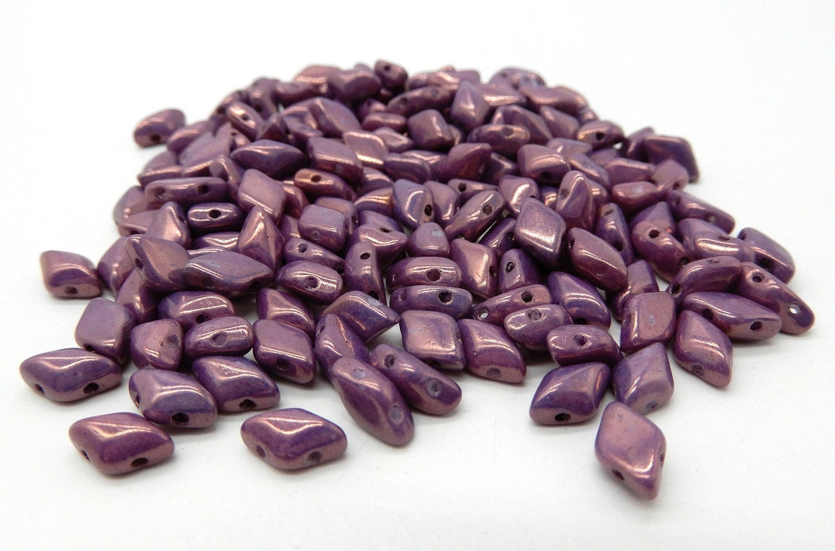 GemDuo Chalk Vega Purple, 2-Hole Matubo Czech beads 8x5mm, 15726 10 grams