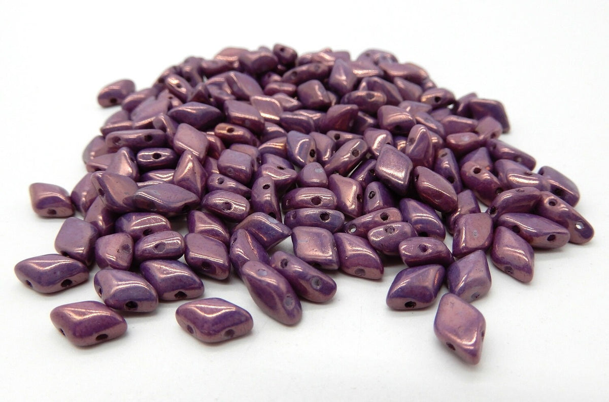 GemDuo Chalk Vega Purple, 2-Hole Matubo Czech beads 8x5mm, 15726 50 Beads
