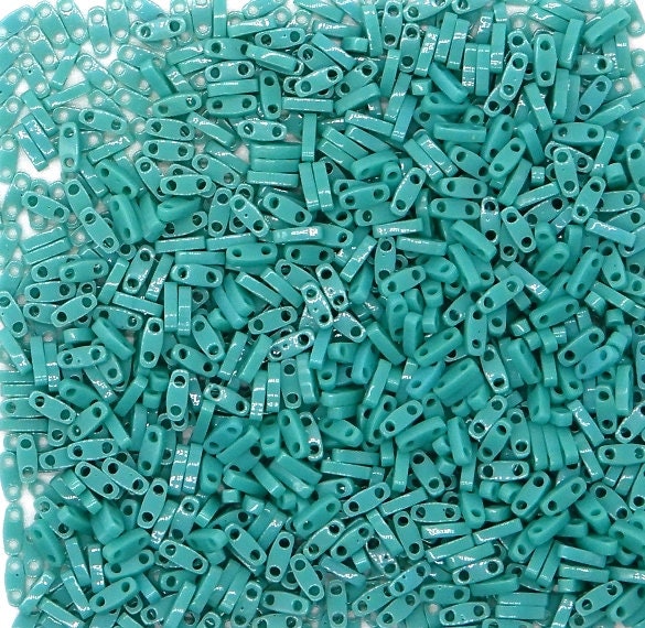 Miyuki Tila Beads-Tila, Half Tila or Quarter Tila Opaque Turquoise-412, 5 grams