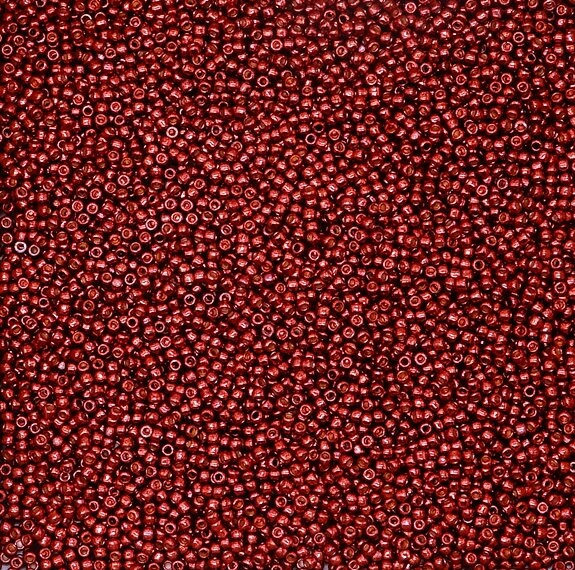 11/0 Toho Brick Red Galvanized Permafinish, color PF564 Round Seed Bead 10g .(Cabernet)
