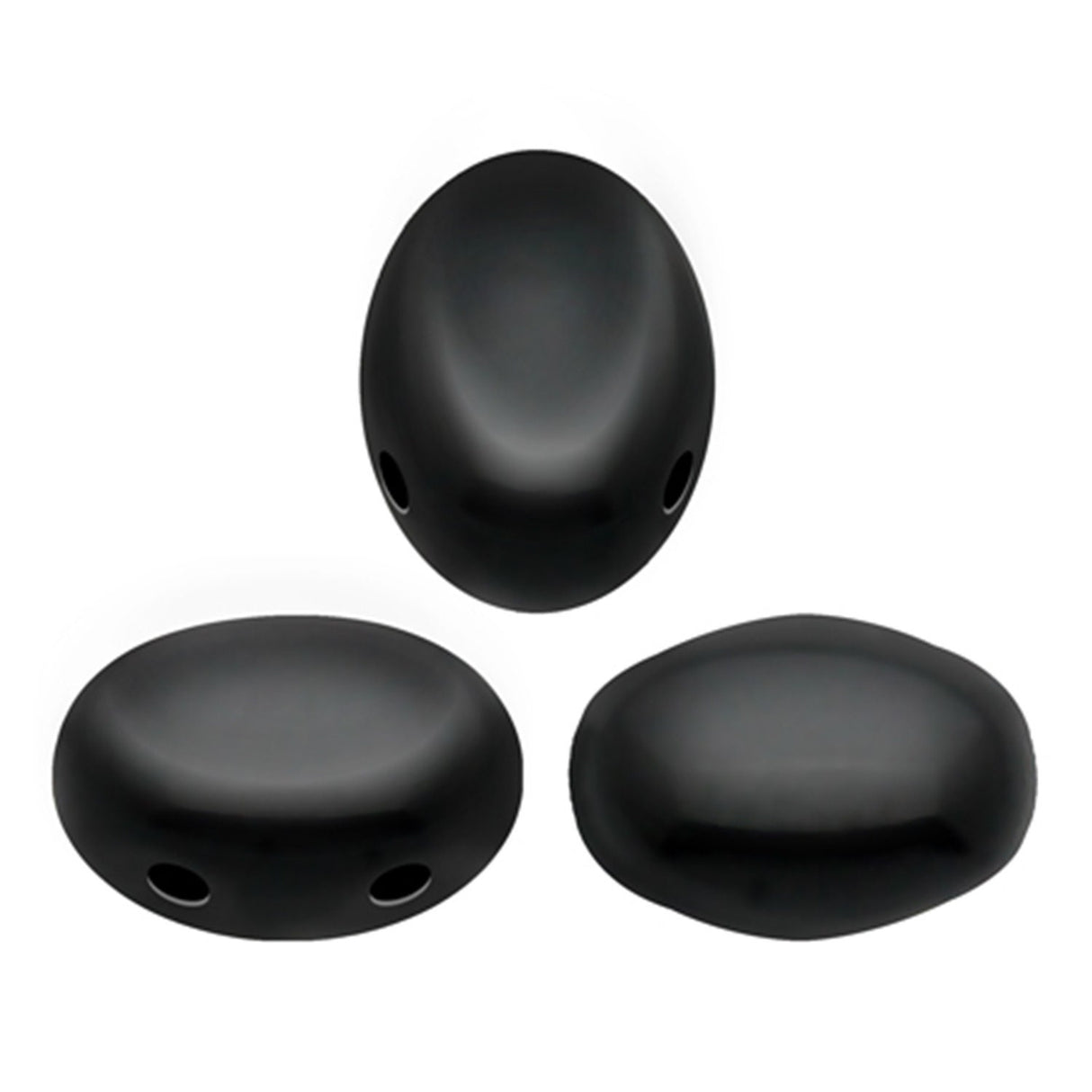 Samos® par Puca® Jet - 2 Hole Czech Glass Beads, 5x7mm - 23980