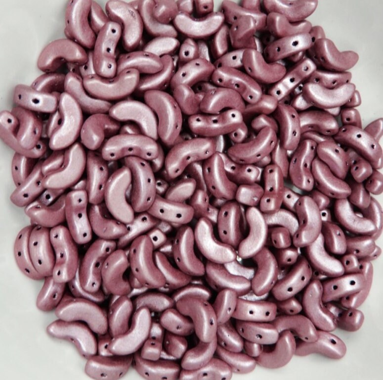 Arcos Par Puca Metallic Matte Dark Plum, 5X10 MM Czech Glass, 23980-79083, 30 beads