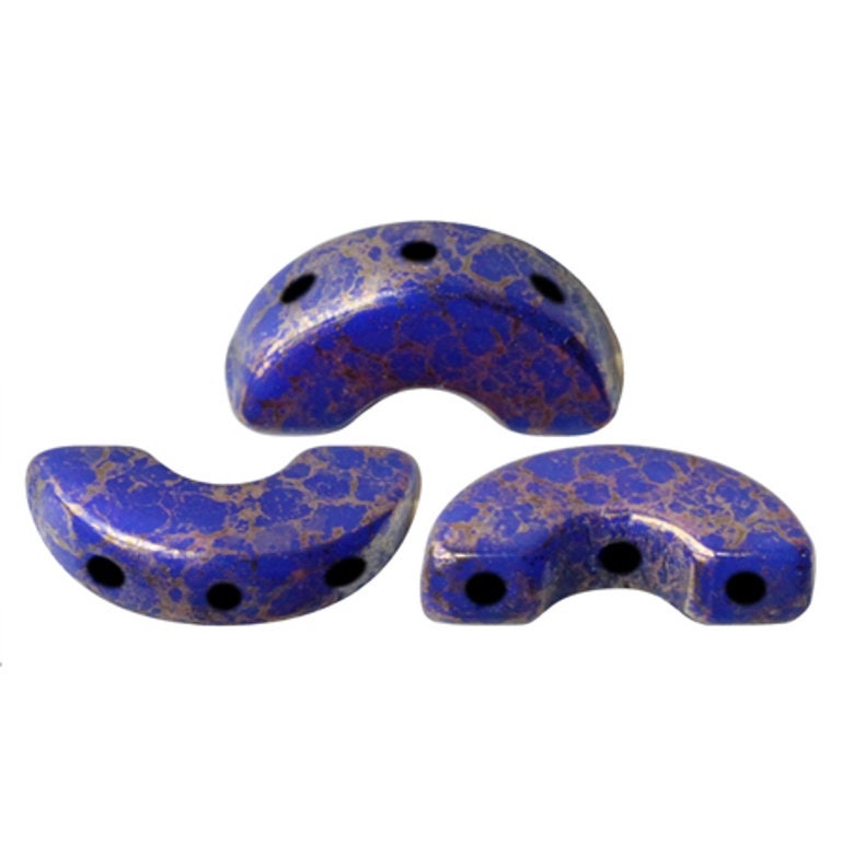Arcos par Puca Opaque Sapphire Bronze, 3-Hole 5X10MM Czech Glass, 33050-15496-30 Beads