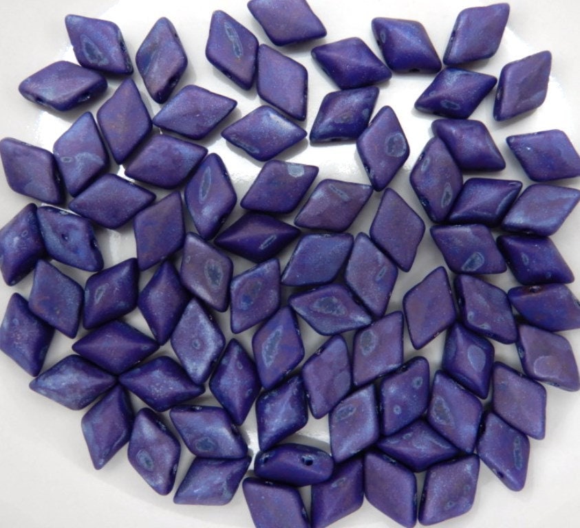 GemDuo Royal Blue Nebula Matte, 2-Hole Matubo Czech beads 8x5mm, 85001 10 grams