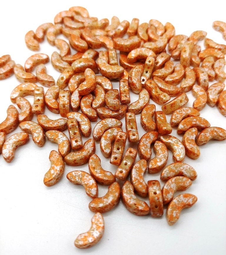 Arcos par Puca Opaque Beige Tweedy, 3-Hole 5X10MM Czech Glass, 13020-45703-30 Beads