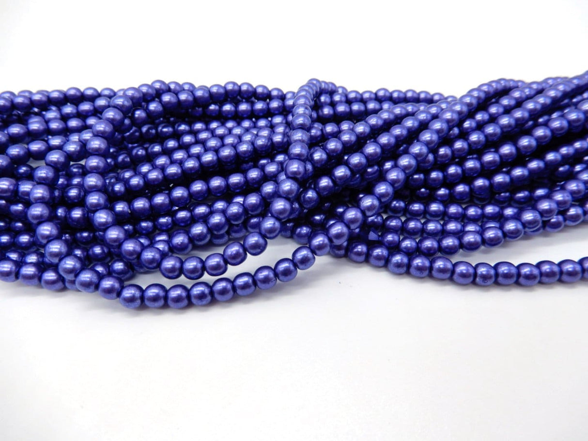 Saturated Metallic Ultra Violet 4mm Round Bead, 06B07 Czech glass faceted round bead, 100 beads