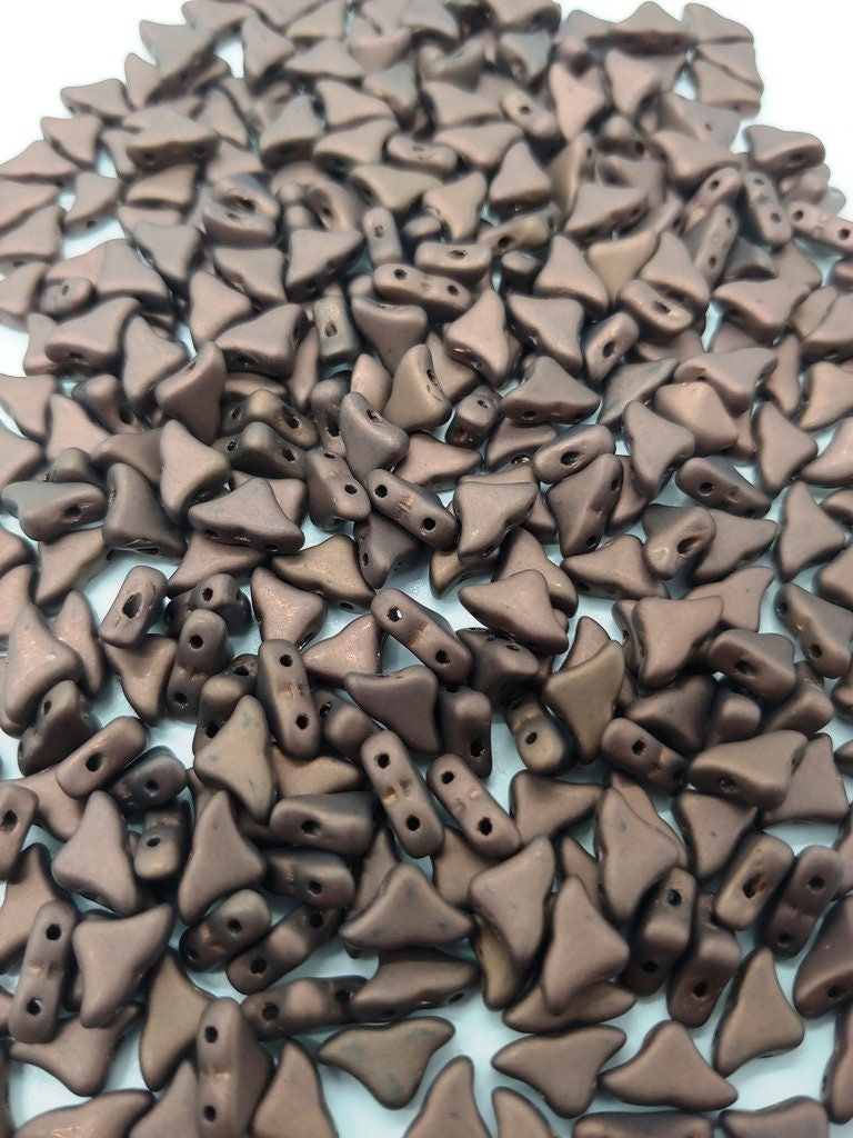 Helios par Puca® Dark Bronze Matte, 2-Hole Czech Glass 6x10mm, 23980-84415-30 Beads