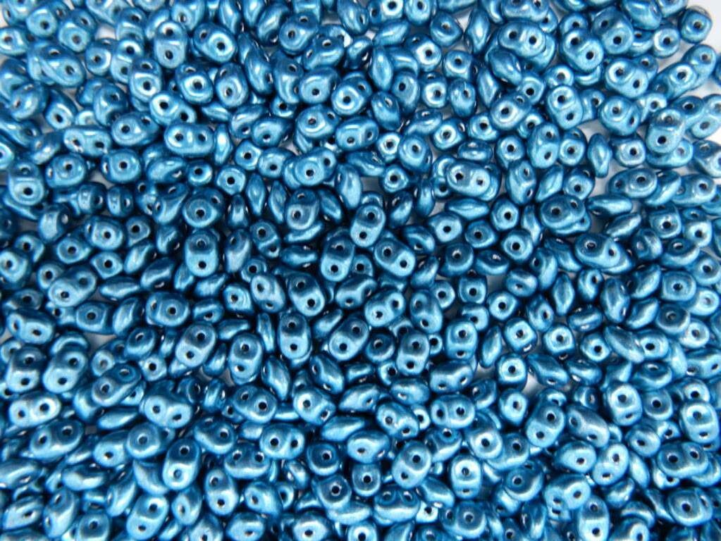 SuperDuo Saturated Metallic Quetzal Green, 2 hole 2.5x5mm Czech Glass, 06B10 10 grams