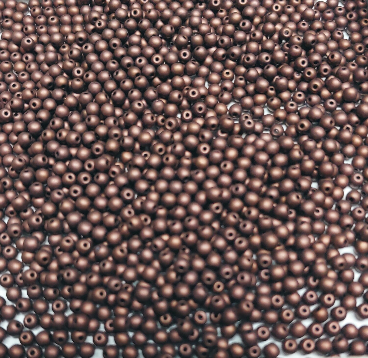 3mm Round Jet Bronze Matte Czech Glass Beads, 23980-84415
