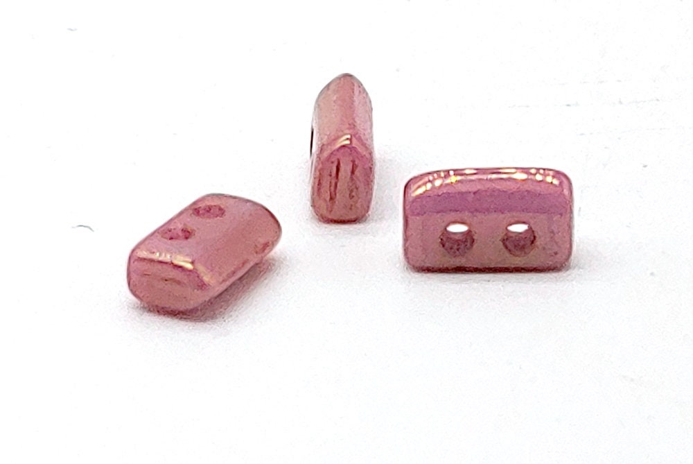 Piros Par Puca-Paris Opaque Mix Violet/Gold, 2-Hole Bead 2X5X3mm Czech Glass, 5 grams