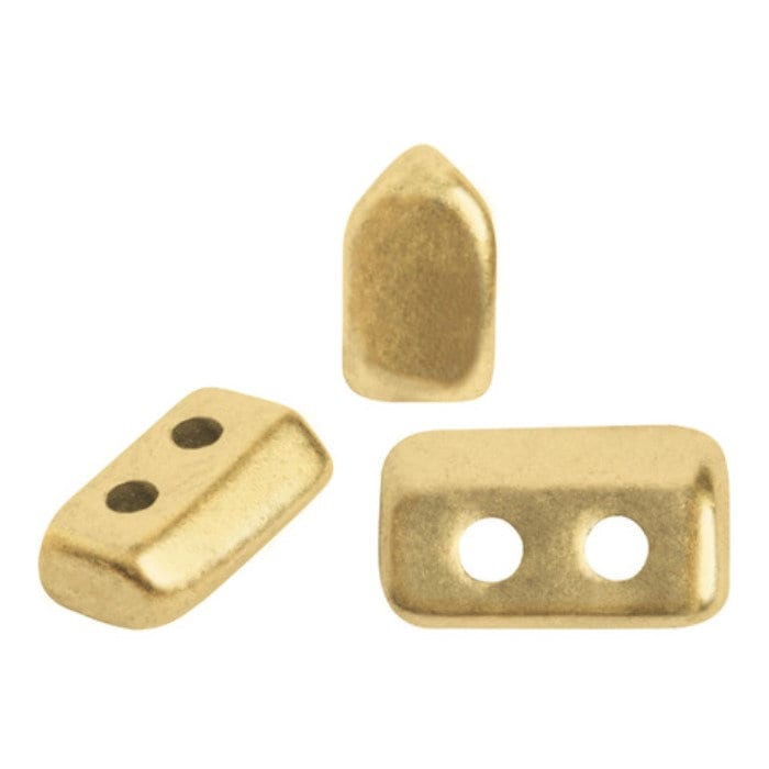 Piros par Puca Light Gold Matte, 2-Hole 2X5X3mm Czech Glass, 5 grams
