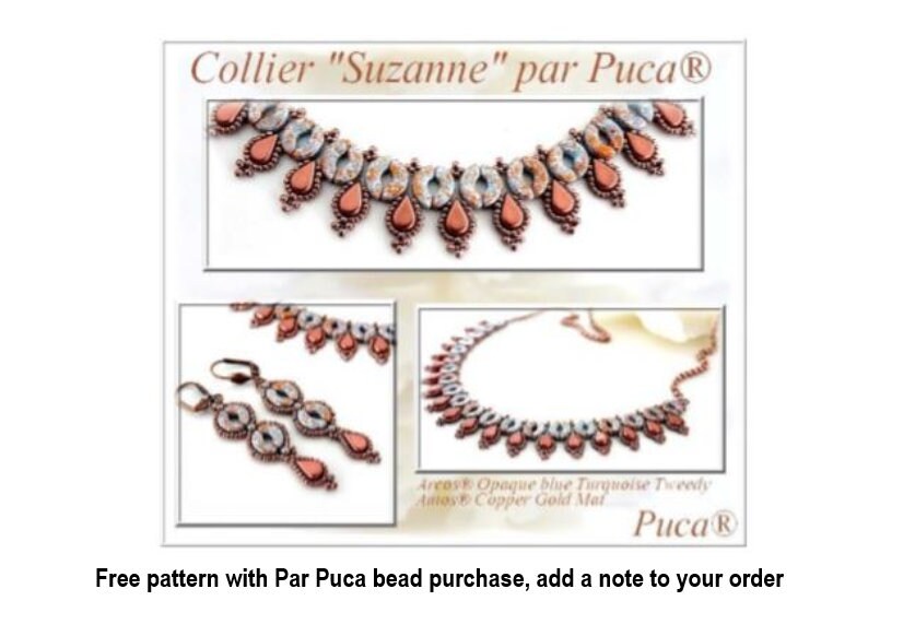 Arcos par Puca Opaque Blue Turquoise Tweedy, 3-Hole 5X10MM Czech Glass, 63030-45703-30 Beads