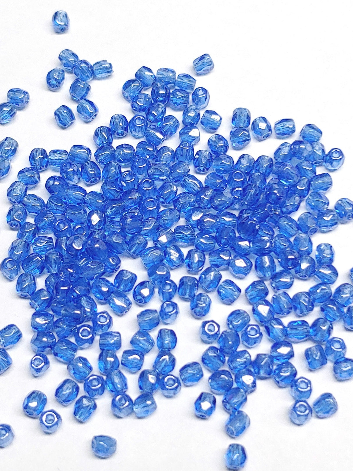 3mm Sapphire Shimmer, Fire Polish Czech glass faceted, 3005 14400, 100 beads