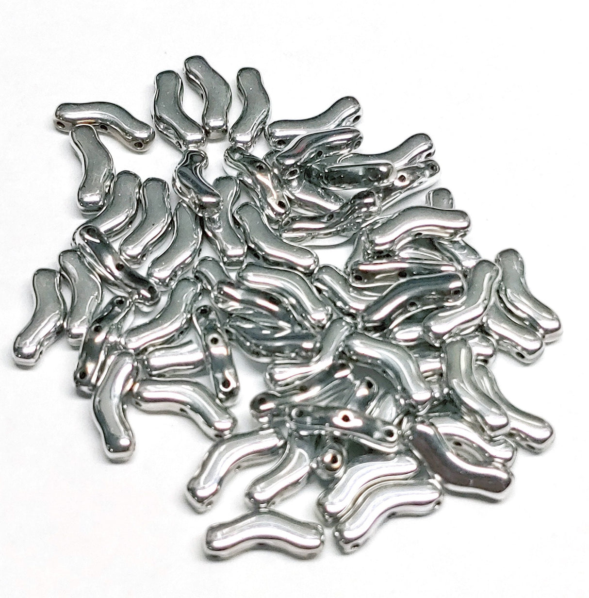 Bridge Bead Crystal Labrador Full, 3x12mm Czech Glass 3-Hole, 30 beads