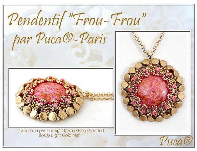 Cabochon Par Puca Paris, Opaque Rose Spotted 18mm or 25mm Czech glass, Qty 1