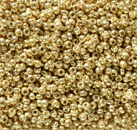 11/0 Duracoat Galvanized Miyuki Seed Beads, Pale Gold, 5101