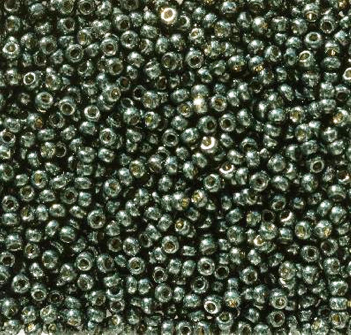 11/0 Duracoat Galvanized Miyuki Glass Seed Bead, Black Moss, 5107