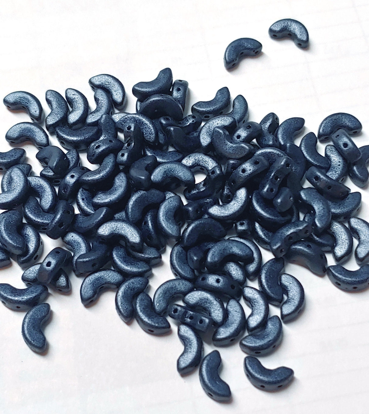 Arcos® par Puca® Metallic Matte Dark Blue, 3-Hole 5X10MM Czech Glass, 23980-79032-30 Beads