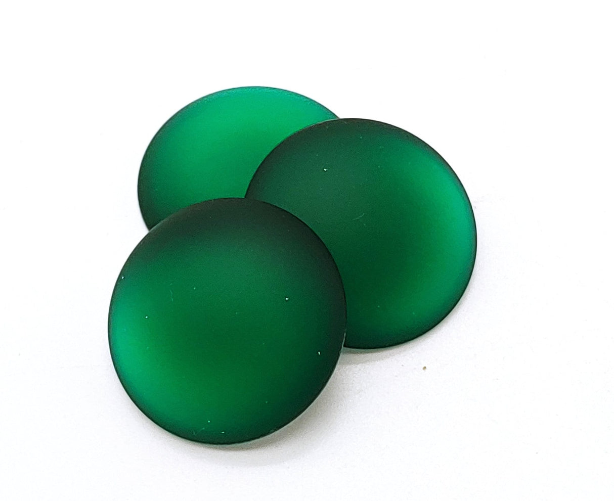 Lunasoft Lucite Cabochon Evergreen, 18mm Round, quantity 1