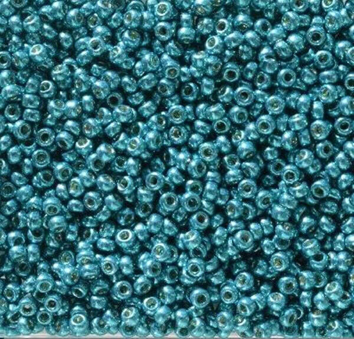 11/0 Duracoat Galvanized Miyuki Glass Seed Bead, Capri Blue, 5113