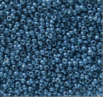 11/0 Duracoat Galvanized Miyuki Glass Seed Beads, Deep Aqua Blue, 5116