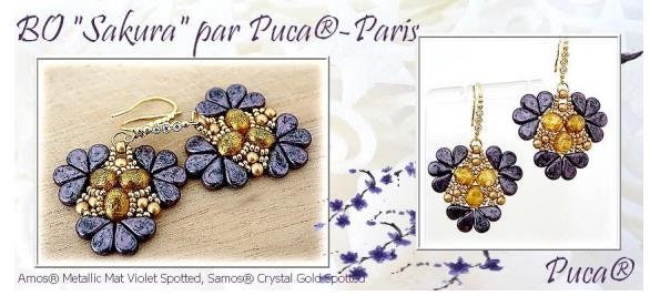 Samos® par Puca® Opaque Aqua Gold Spotted, 2 Hole 5x7mm Czech Glass, 63010-65322-25 beads