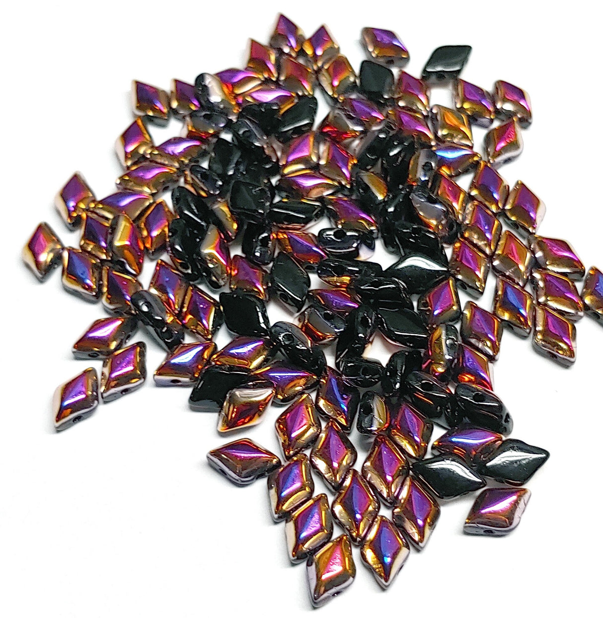 GemDuo Jet Sliperit, 50 beads, 2-Hole Matubo Czech beads 8x5mm, 29501