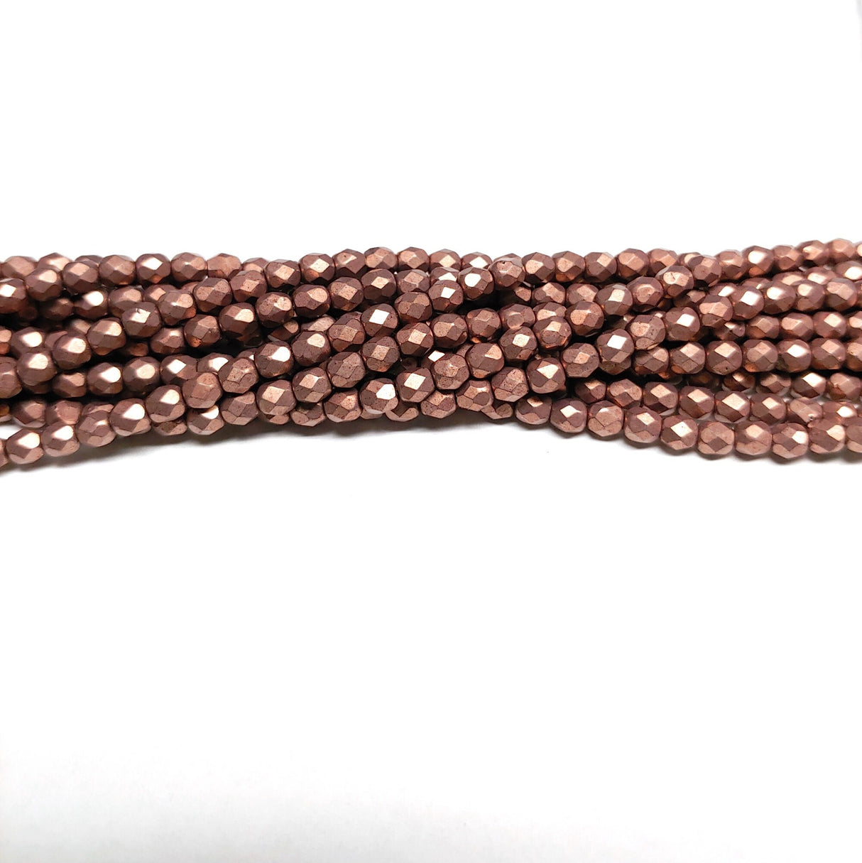 4mm Fire Polish Saturated Metallic Autumn Maple, Czech glass faceted round, 04B10 - 50 Beads