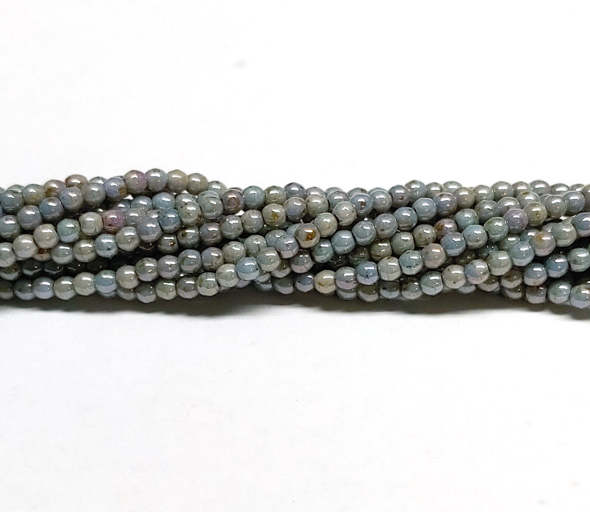 Luster Opaque Green - 3mm Round Glass Beads, P65431 100 beads