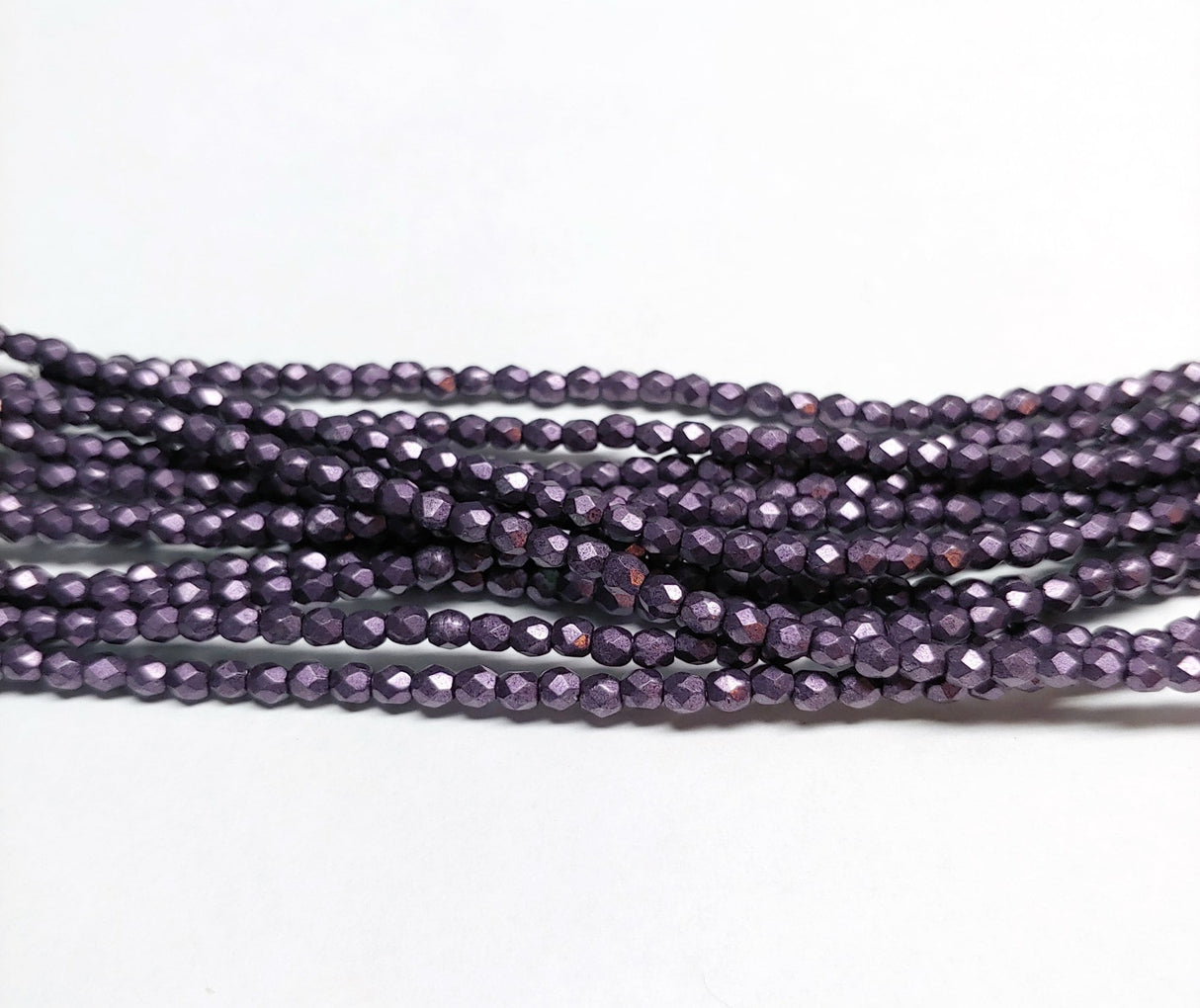 3mm Fire Polish Saturated Metallic Tawny Port, 04B02 Czech glass faceted round bead, 50 beads