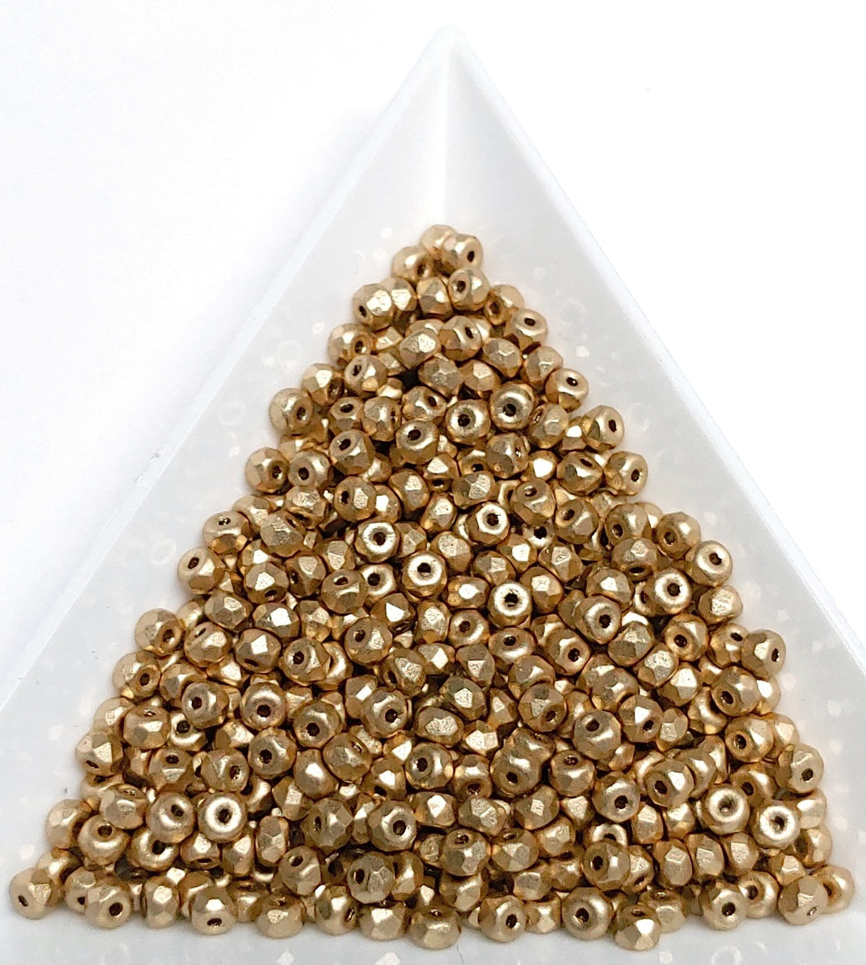 Micro Spacers Bronze Pale Gold, 2x3MM Faceted Czech Glass, 01710-50 Beads