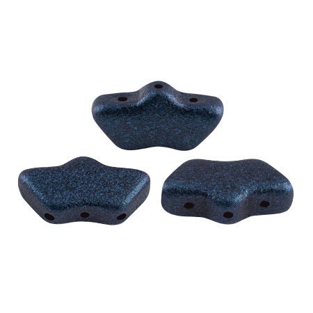 Delos Par Puca ®-Paris® Matte Metallic Dark Blue, 3 Hole Czech Glass 6 x 11mm, 23980-79032-25 beads