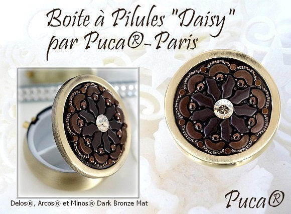 Delos Par Puca ®-Paris® Opaque Dark Grey Splash, 3 Hole Czech Glass 6 x 11mm, 43030-94401-25 Beads