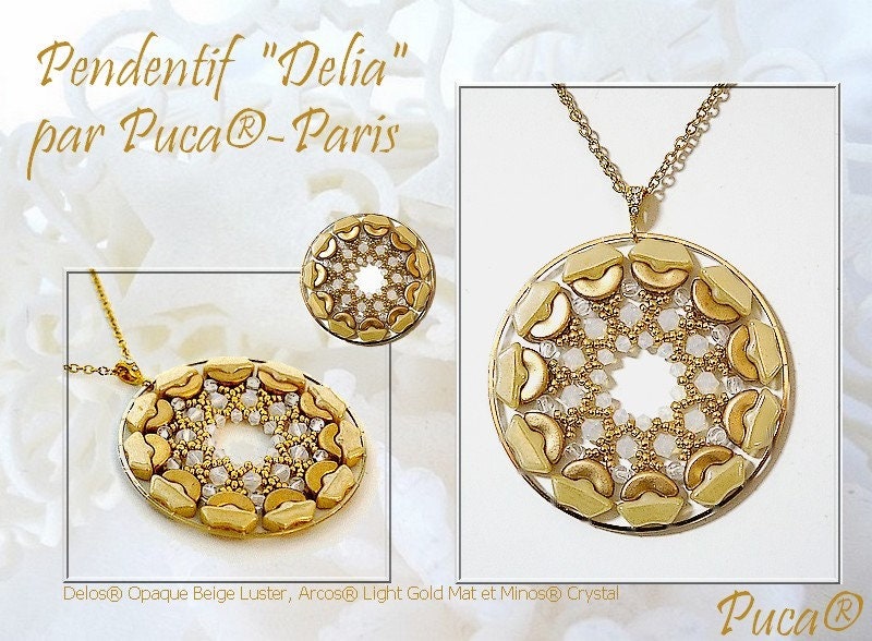 Delos Par Puca ®-Paris® Bronze Gold Matte, 3 Hole Czech Glass 6 x 11mm, 00030-01740-25 Beads