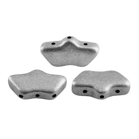 Delos Par Puca ®-Paris® Silver Aluminum Matte, 3 Hole Czech Glass 6 x 11mm, 00030-01700-25 Beads