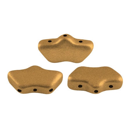 Delos Par Puca ®-Paris® Bronze Gold Matte, 3 Hole Czech Glass 6 x 11mm, 00030-01740-25 Beads