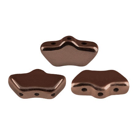 Delos Par Puca ®-Paris® Dark Bronze, 3 Hole Czech Glass 6 x 11mm, 23980-14415-25 Beads