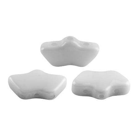 Delos Par Puca ®-Paris® Opaque White, 3 Hole Czech Glass 6 x 11mm, 03000-25 Beads