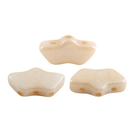 Delos Par Puca ®-Paris® Opaque Beige Ceramic, 3 Hole Czech Glass 6 x 11mm, 03000-14413-25 Beads