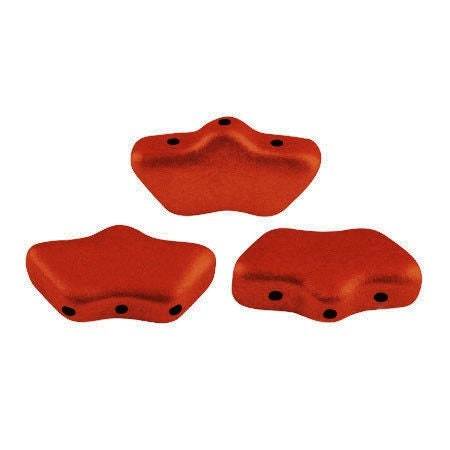Delos Par Puca ®-Paris® Red Metallic Matte, 3 Hole Czech Glass 6 x 11mm, 03000-01890-25 Beads