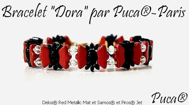 Delos Par Puca ®-Paris® Opaque Dark Grey Splash, 3 Hole Czech Glass 6 x 11mm, 43030-94401-25 Beads