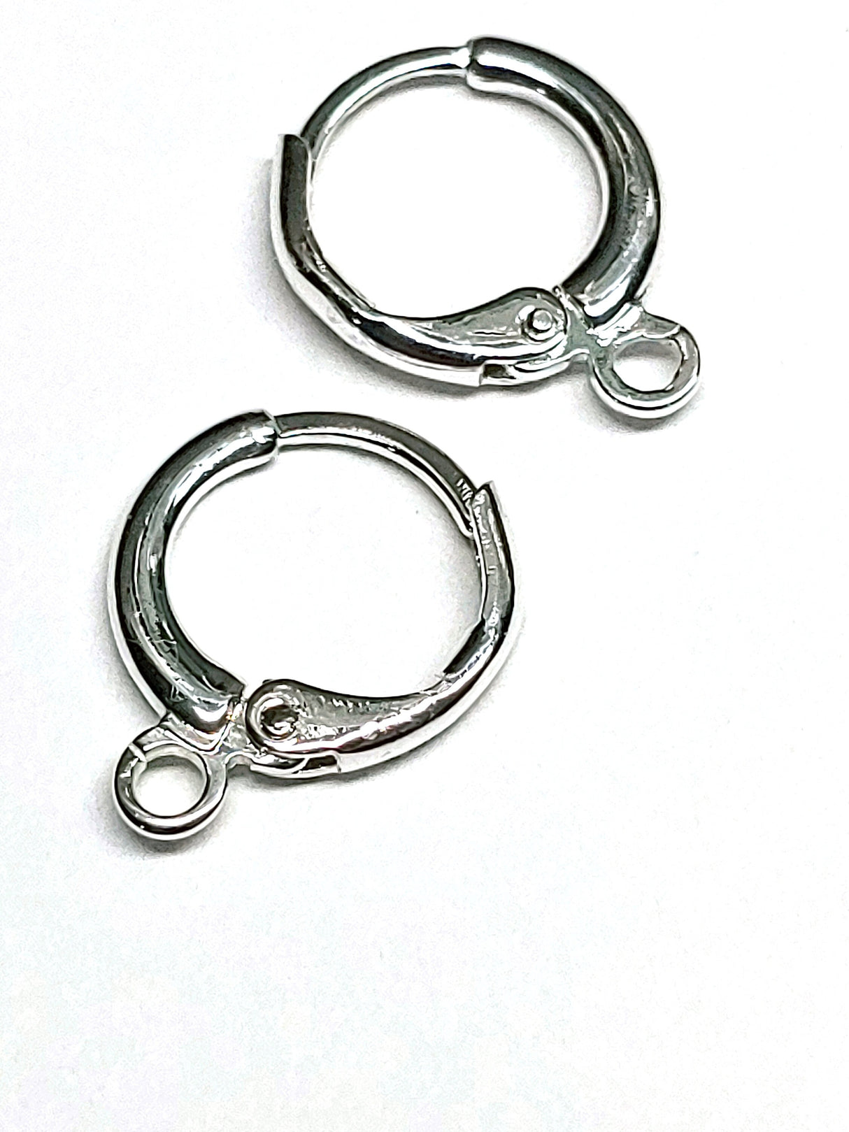 Leverback Earwire, 14mm Long - Silver Plated Brass or Gold Plated Brass, Hypoallergenic Tarnish Resistant