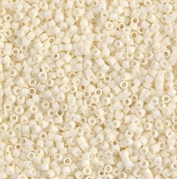 Matte Opaque Cream, 11/0 Miyuki Delica Bead, DB0352 - 5 Grams